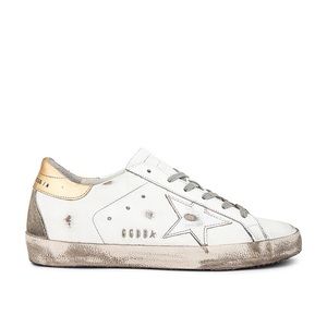 Golden Goose Superstar Sneaker in White, Silver & Gold 🌟